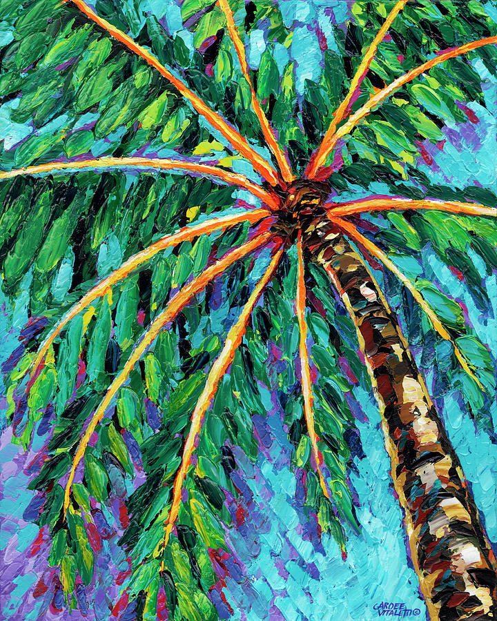 Paradise Painting - Under The Palms II #2 by Carolee Vitaletti