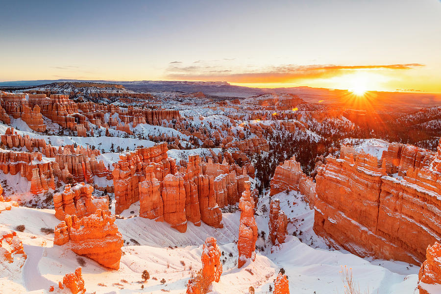 United States, Utah, Bryce Canyon National Park, Sunrise Over Bryce Canyon #2 Digital Art by Jordan Banks