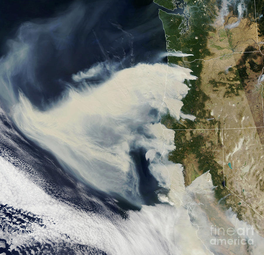 Us Pacific Coast Wildfires Photograph by Nasa/science Photo Library ...