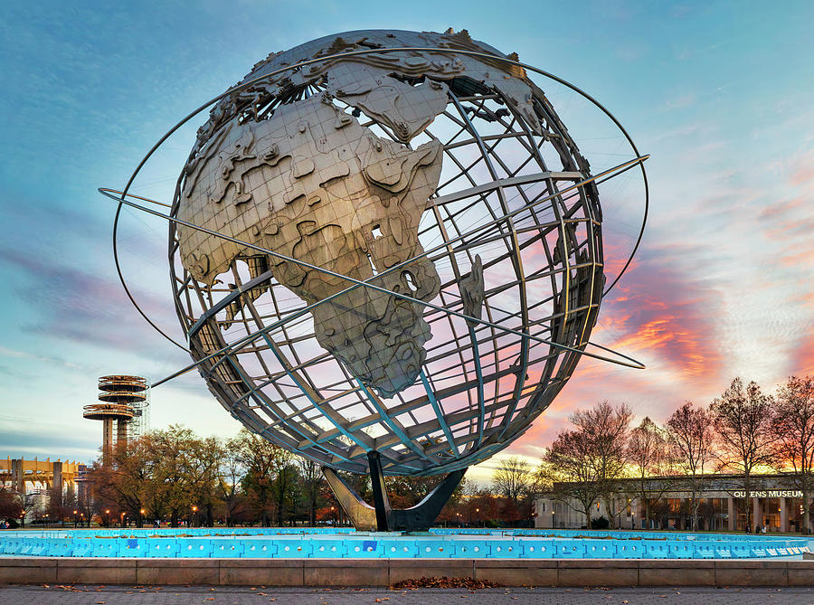 Usa, New York City Queens The Unisphere, Flushing Meadows Corona Park #2 Digital Art by Lumiere