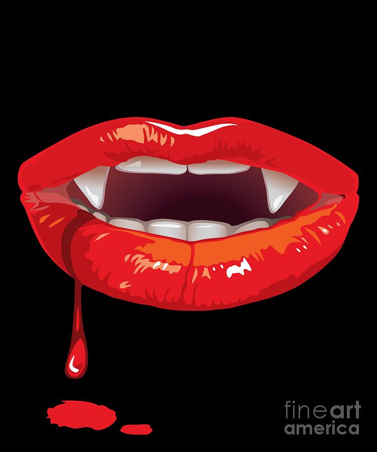 Vampire Mouth Gift Trippy Halloween Costume Idea #4 Digital Art by Martin Hicks