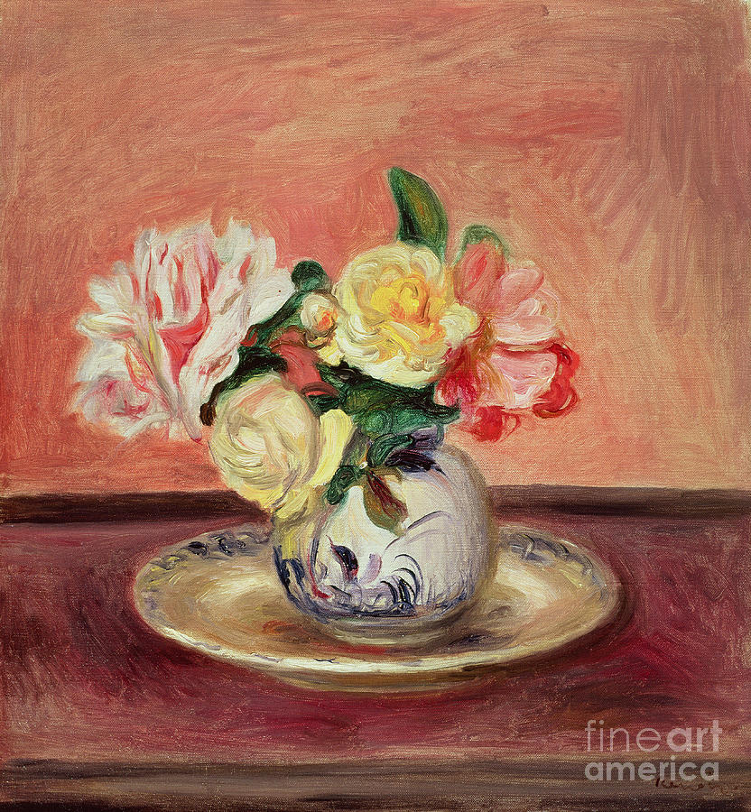 Vase Of Flowers Painting by Pierre Auguste Renoir