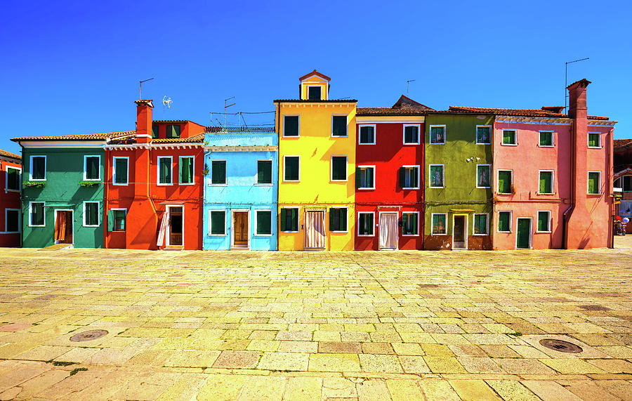 Burano colorful square Photograph by Stefano Orazzini