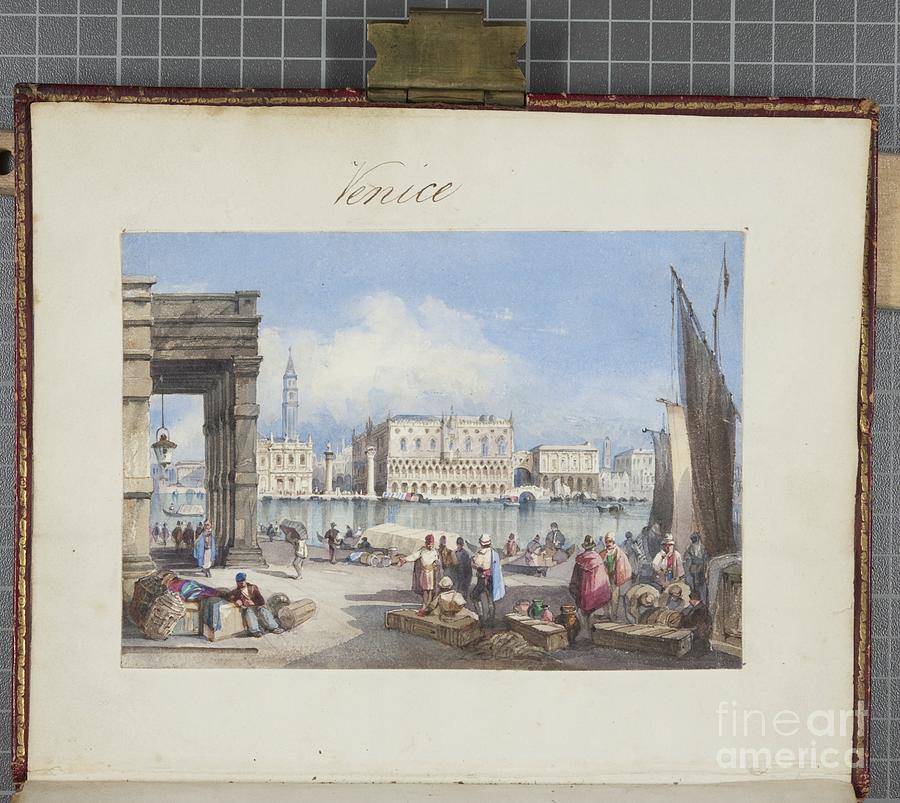 venice, Pasted Into The Title Page Of Thomas Moodys Journal Of A Tour Through Switzerland And Italy, 1822 Painting by Joseph Axe Sleap