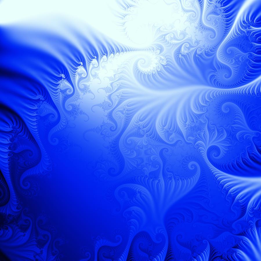Vibrant Blue And White Fractal With Flowing Waves And Curves. #1 ...