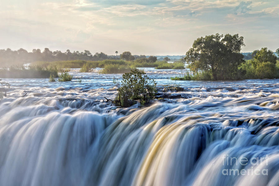 Waterfall Photograph - Victoria falls by Delphimages Photo Creations
