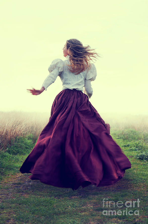 Victorian Woman Running #2 Photograph by Lee Avison