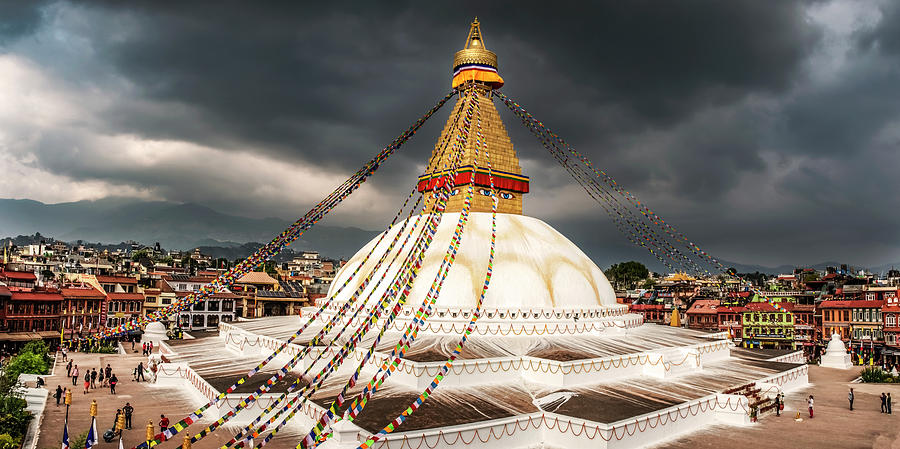 View of Bodhnath stupa, one from the best buddhist stupas on the #2 Photograph by Marek Poplawski