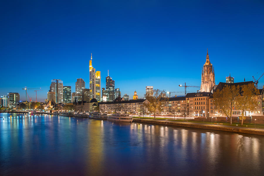 Architecture Photograph - View Of Frankfurt Am Main Skyline #2 by Prasit Rodphan