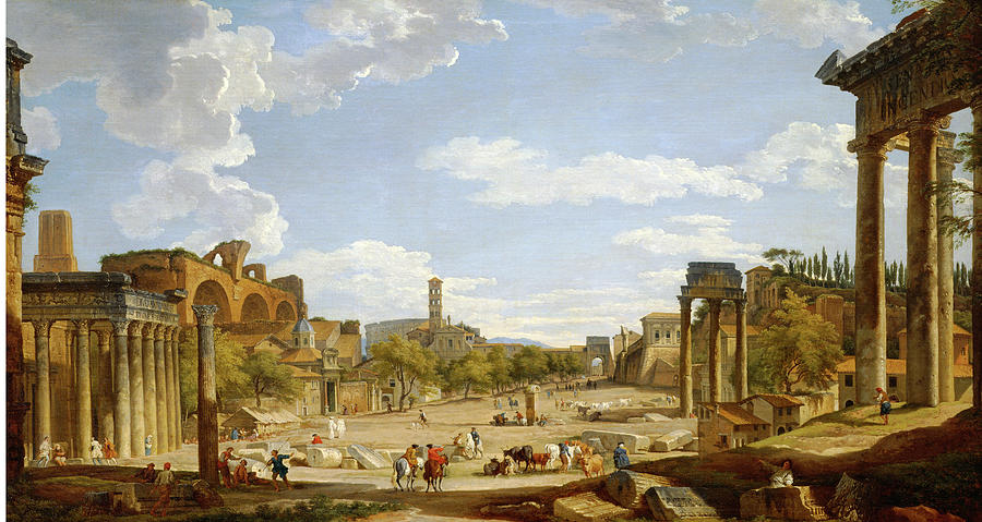 Giovanni Paolo Panini Painting - View of the Roman Forum #2 by Giovanni Paolo Panini