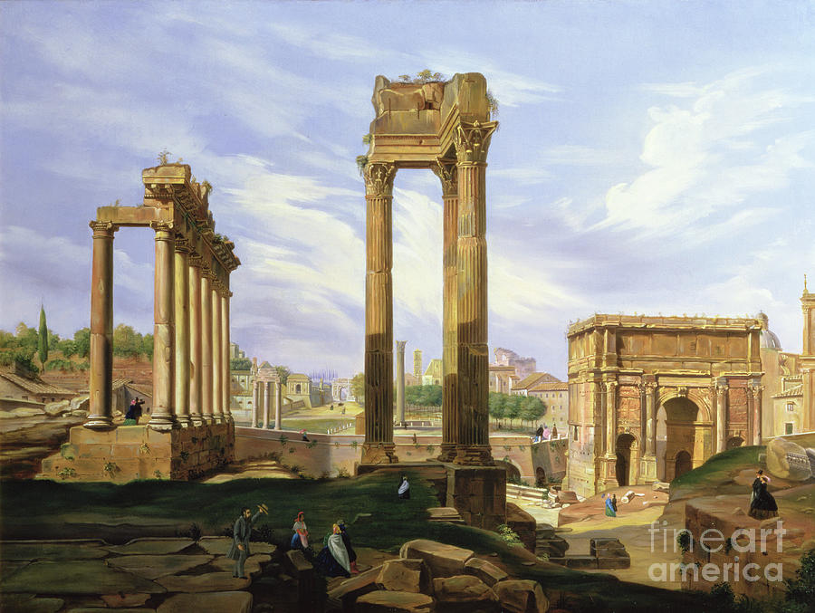 View Of The Roman Forum Painting by Jodocus Sebasiaen Adeele - Fine Art ...