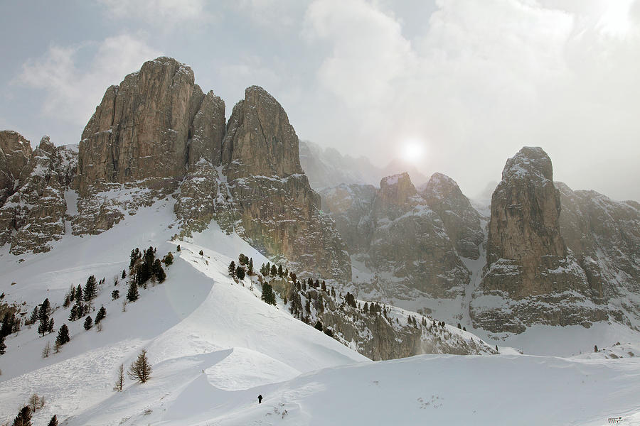 View Of Winter Mountain At Dolomites, Corvara, South Tyrol, Italy #2 Photograph by Jalag / Michael Boyny