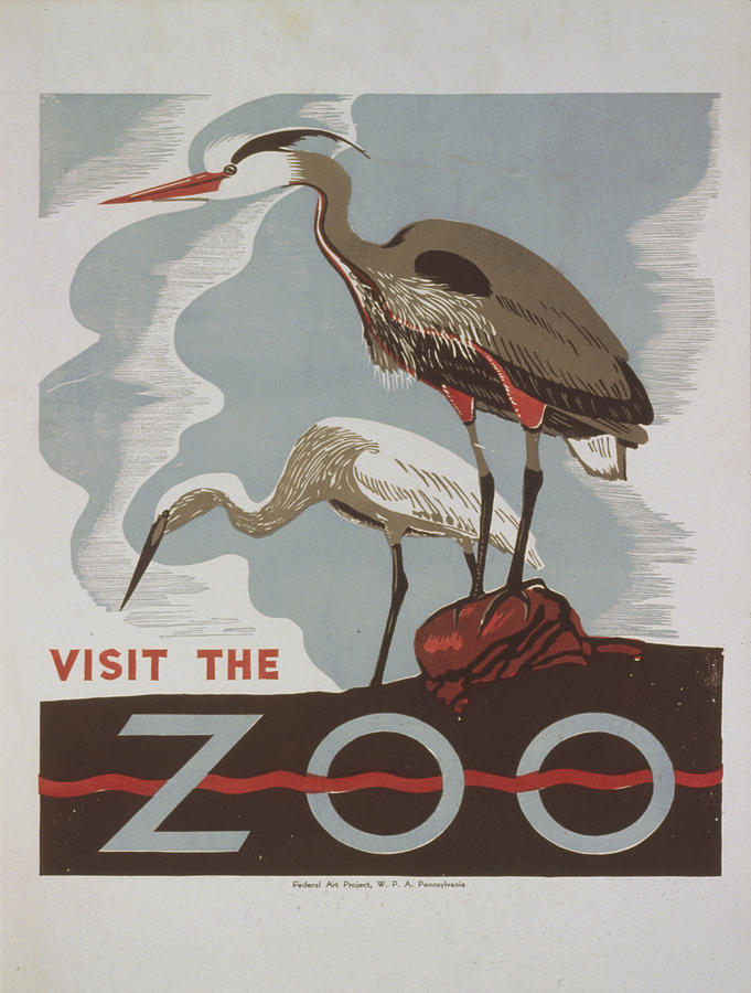 Vintage poster - Visit the Zoo Painting by Vintage Images - Pixels