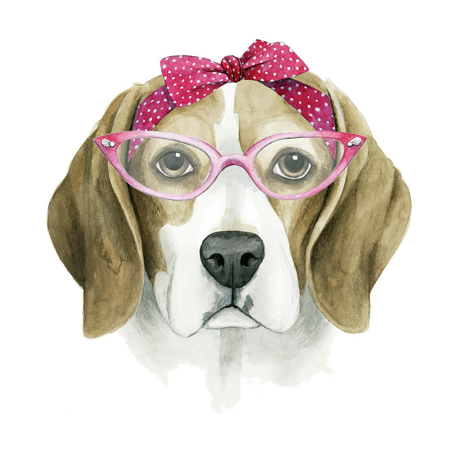 Vintage Pup I #2 Painting by Grace Popp