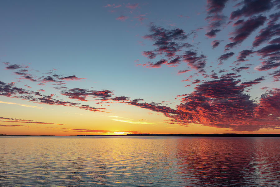 Summer Photograph - Vivid Sunrise Clouds Over Fort Peck #2 by Chuck Haney