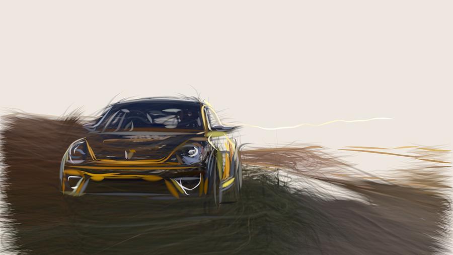 Volkswagen Beetle Dune Drawing #3 Digital Art by CarsToon Concept