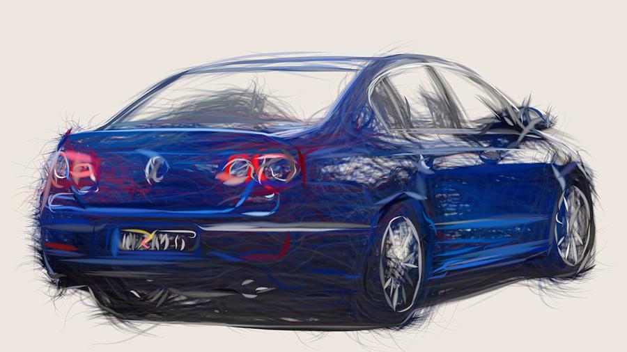Volkswagen Passat R36 Draw Digital Art by CarsToon Concept - Pixels