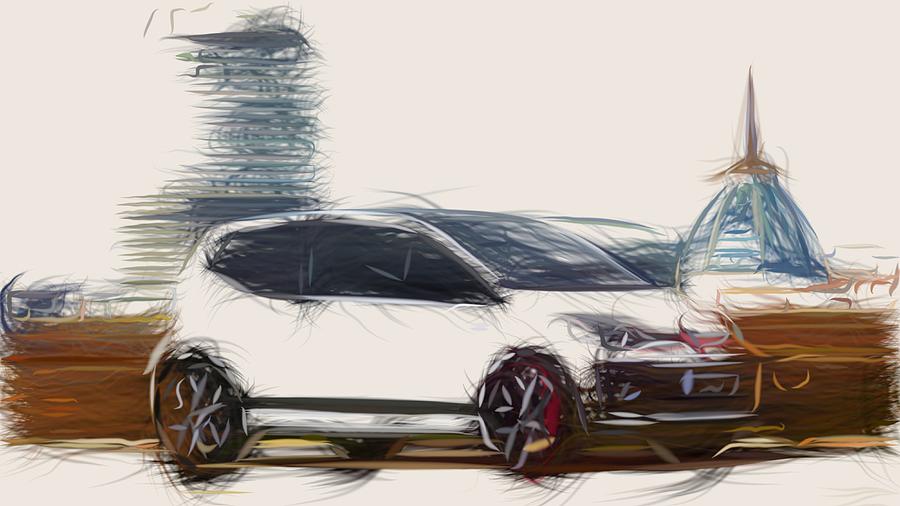 Volkswagen Up GTI Drawing #3 Digital Art by CarsToon Concept