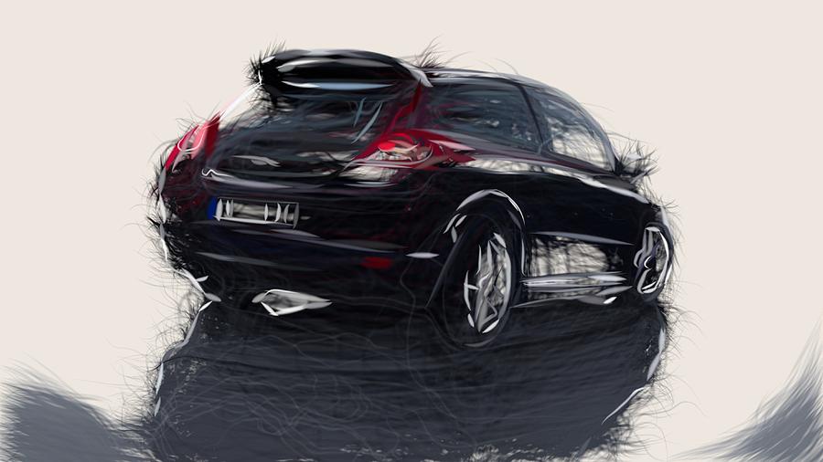 Volvo C30 Draw #2 Digital Art by CarsToon Concept