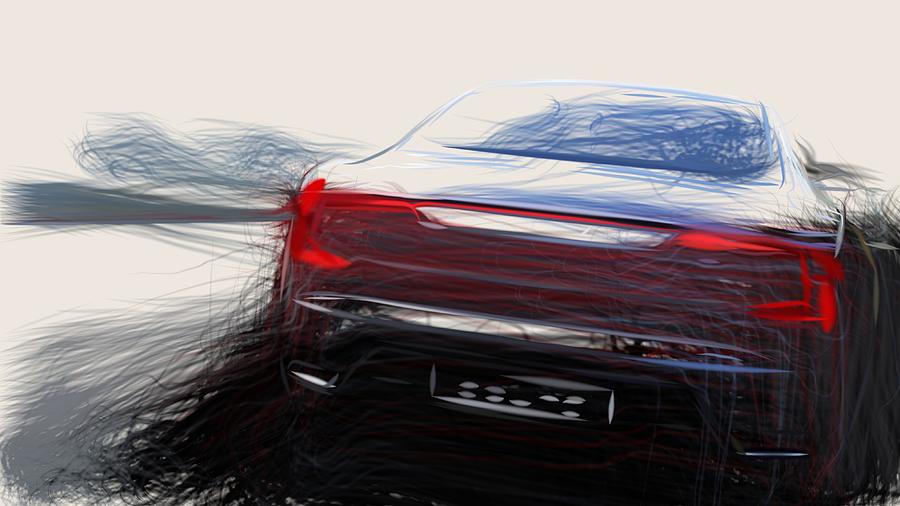 Volvo Coupe Drawing #3 Digital Art by CarsToon Concept