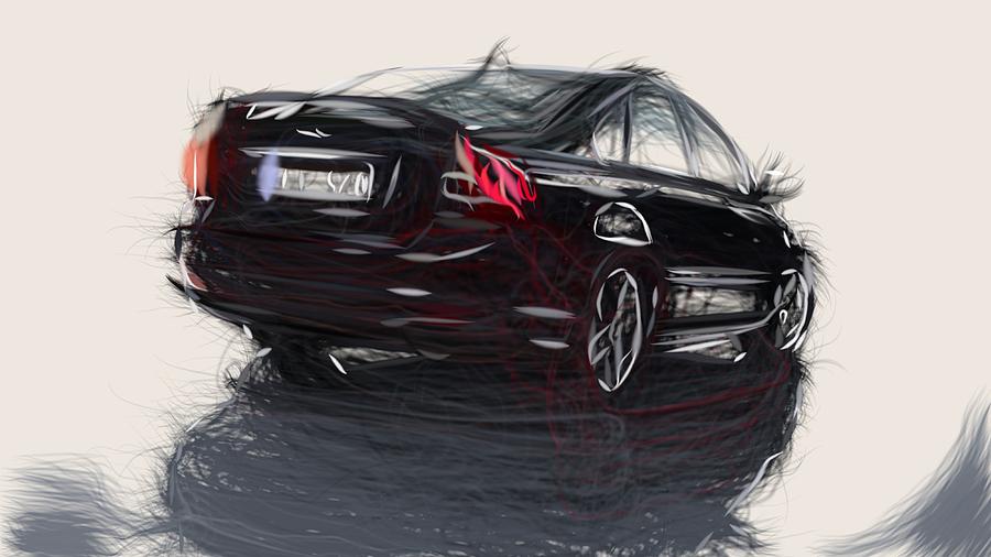 Volvo S40 Draw #2 Digital Art by CarsToon Concept