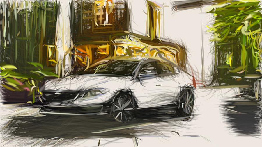 Volvo S60 Drawing #3 Digital Art by CarsToon Concept