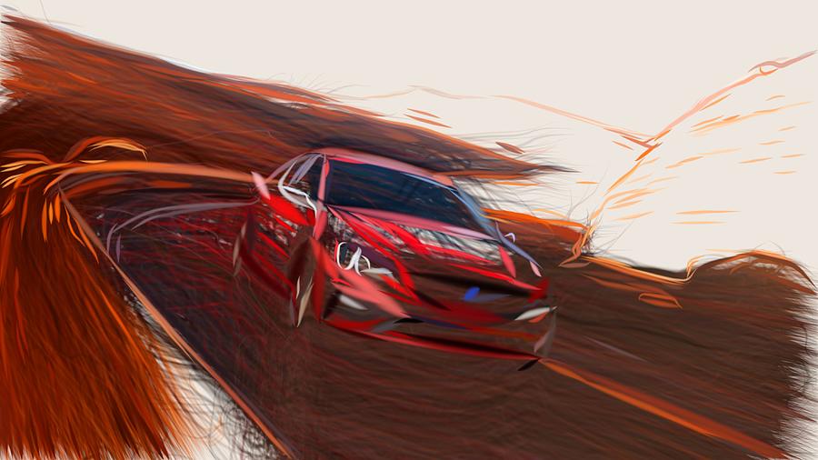 Volvo S60 R Drawing #3 Digital Art by CarsToon Concept