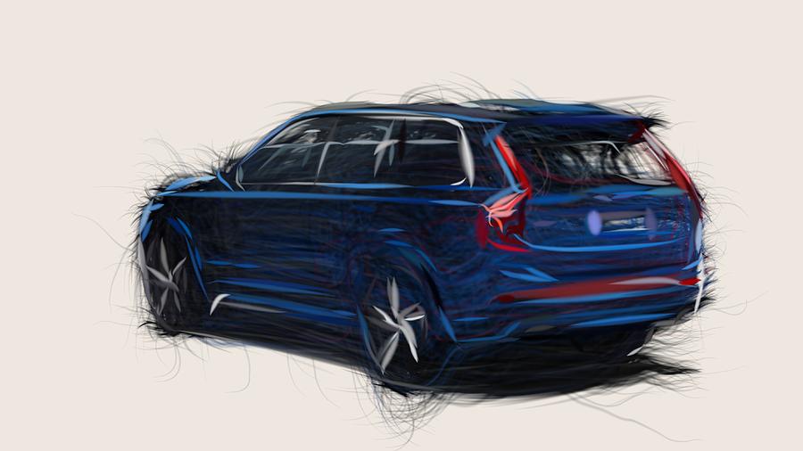 Volvo XC90 R Draw #2 Digital Art by CarsToon Concept