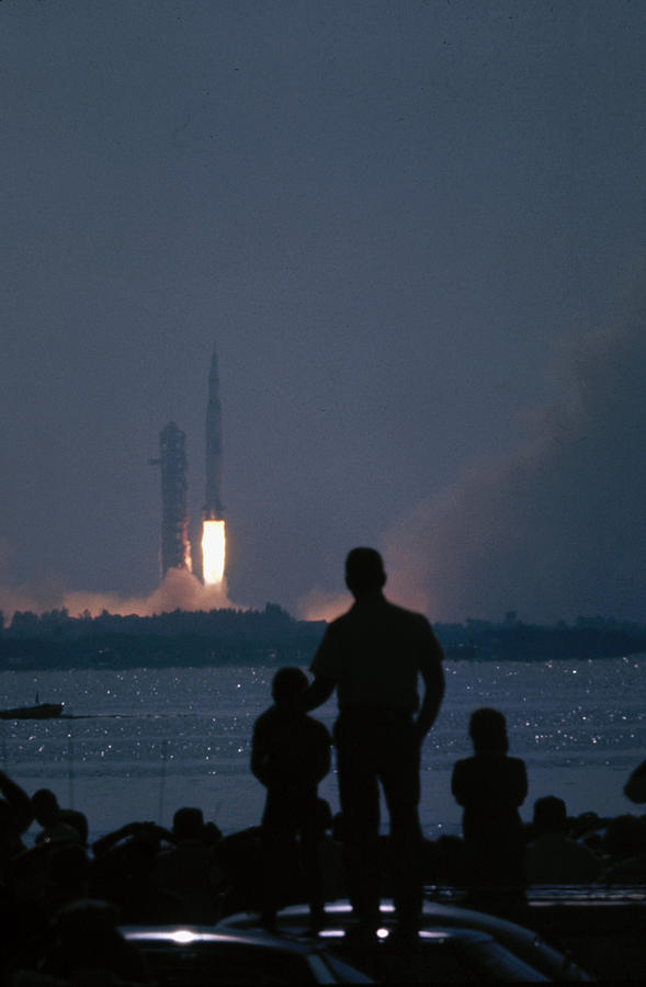 Watching The Apollo 11 Launch Digital Art by Ralph Crane