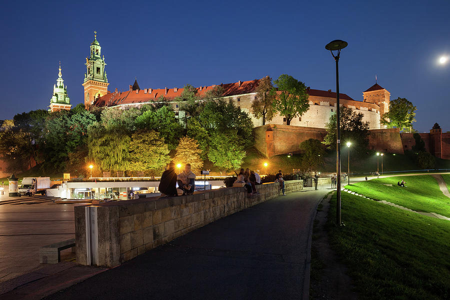 Wawel Royal Castle at Night in Krakow #2 Photograph by Artur Bogacki