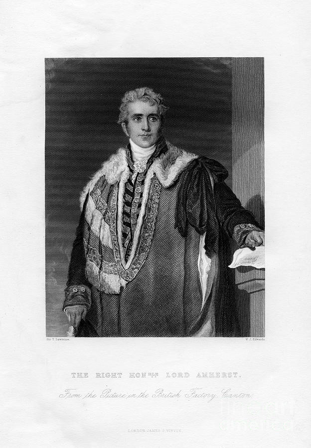 William Pitt Amherst, 1st Earl Amherst #2 Drawing by Print Collector