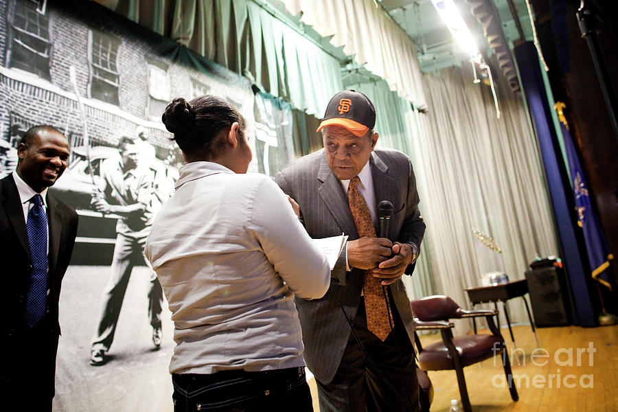 Willie Mays And The World Series Trophy Photograph by Michael Nagle Willie Mays And The World Series Trophy Photograph by Michael Nagle