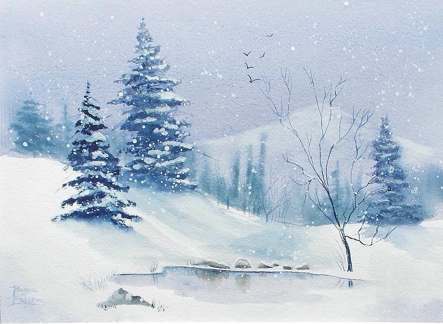 Winter Painting by Bonnie Rogers - Fine Art America