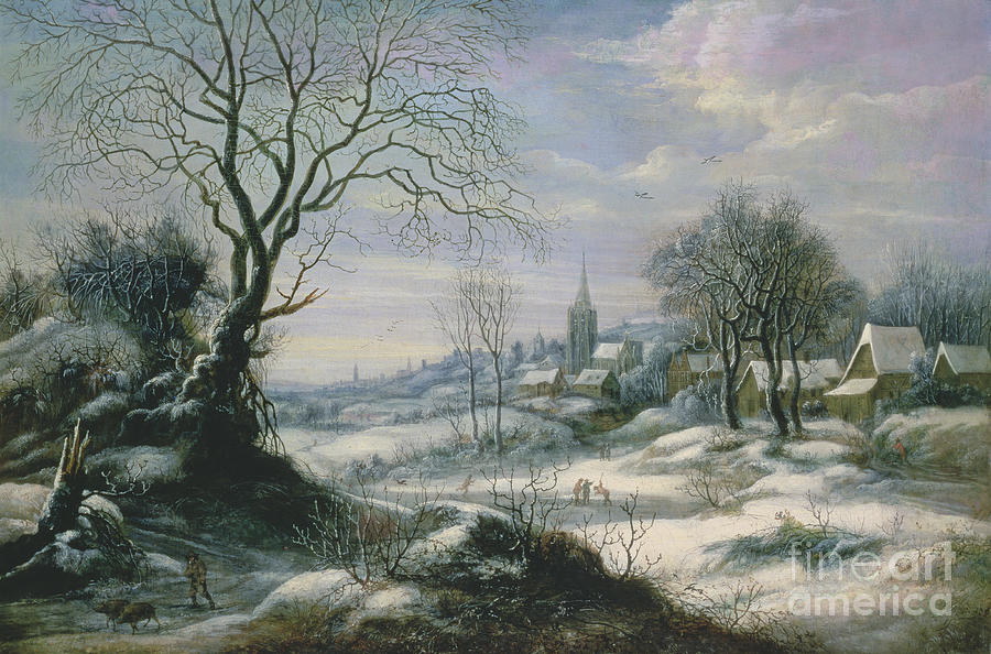 Winter Landscape Painting by Daniel Van Heil