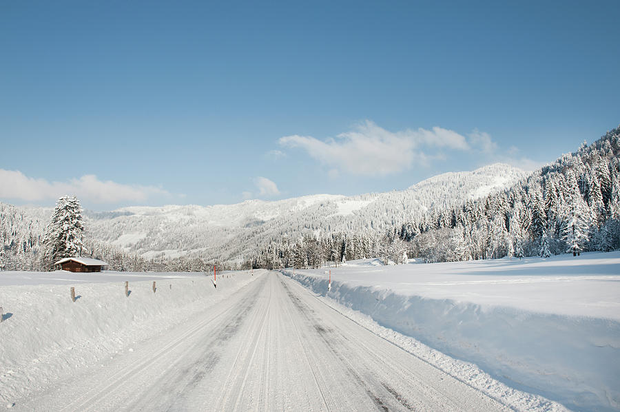 Winter Road In Snow-covered Landscape #2 Photograph by Hannah Bichay