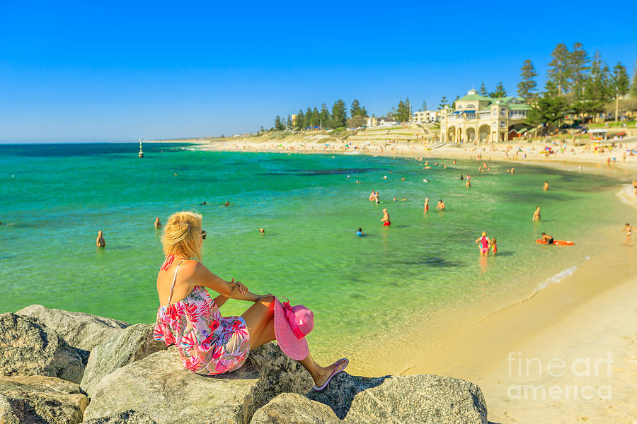 Woman at Cottesloe Beach #2 Photograph by Benny Marty