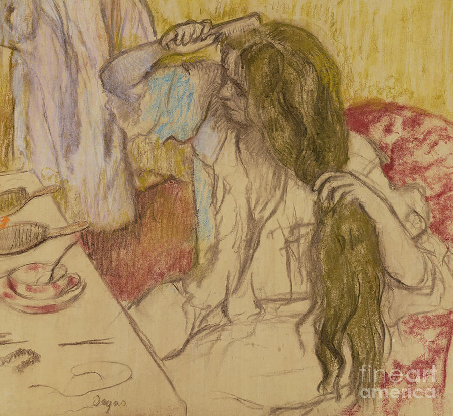 Woman at her toilette Pastel by Edgar Degas