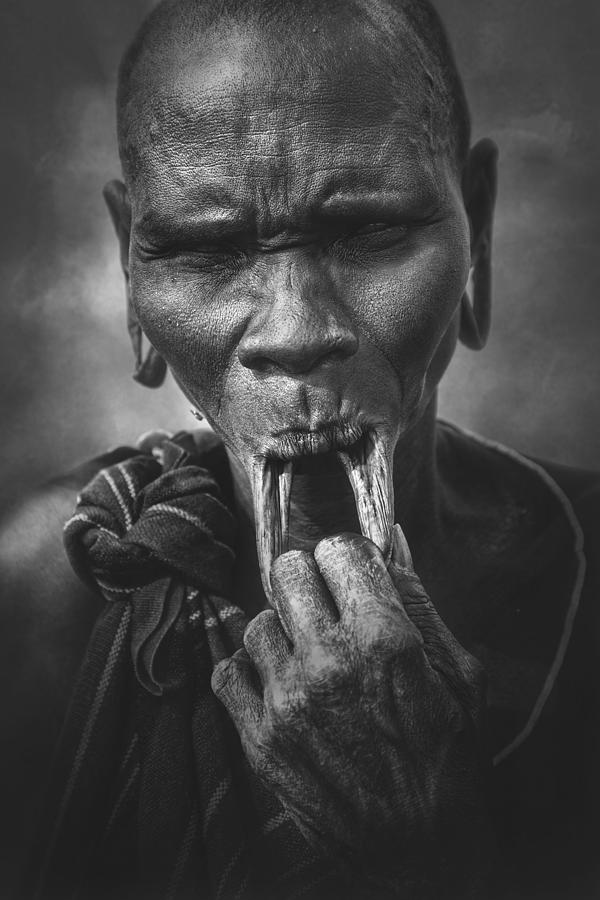 Ethiopia Photograph - Woman From Mursi Tribe #2 by Svetlin Yosifov