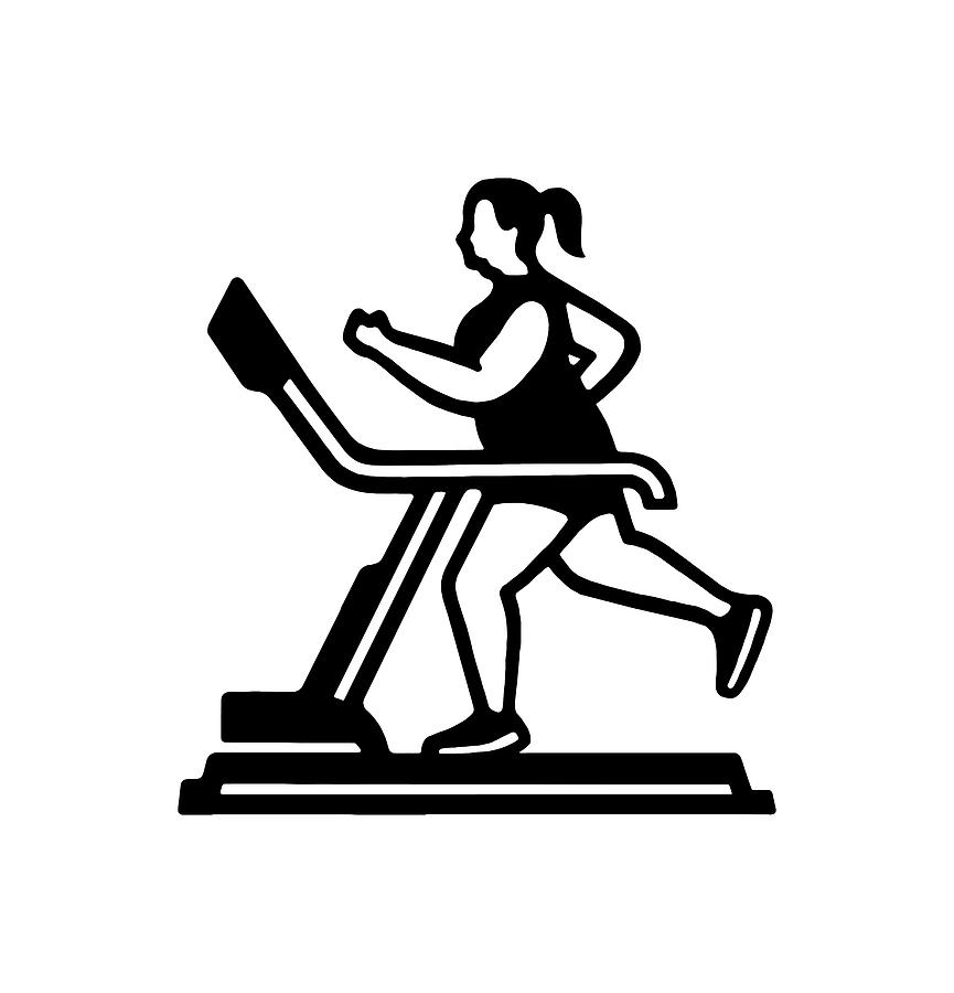 Woman Running On A Treadmill Drawing By Csa Images Fine Art America 7948
