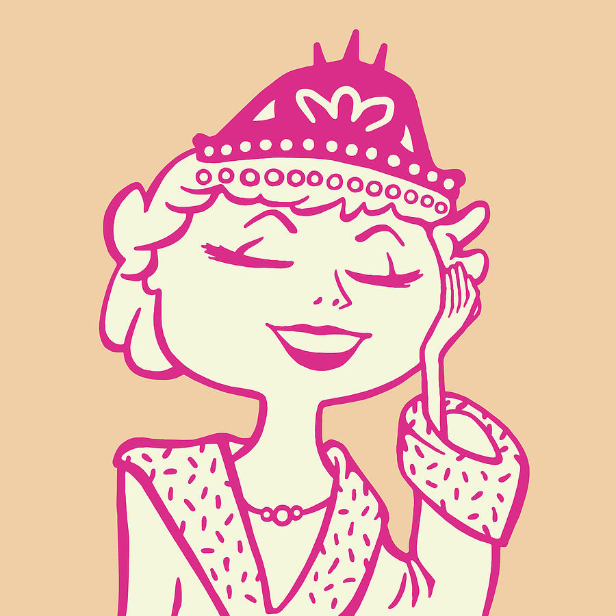 Queen Drawing - Woman Wearing Crown #2 by CSA Images