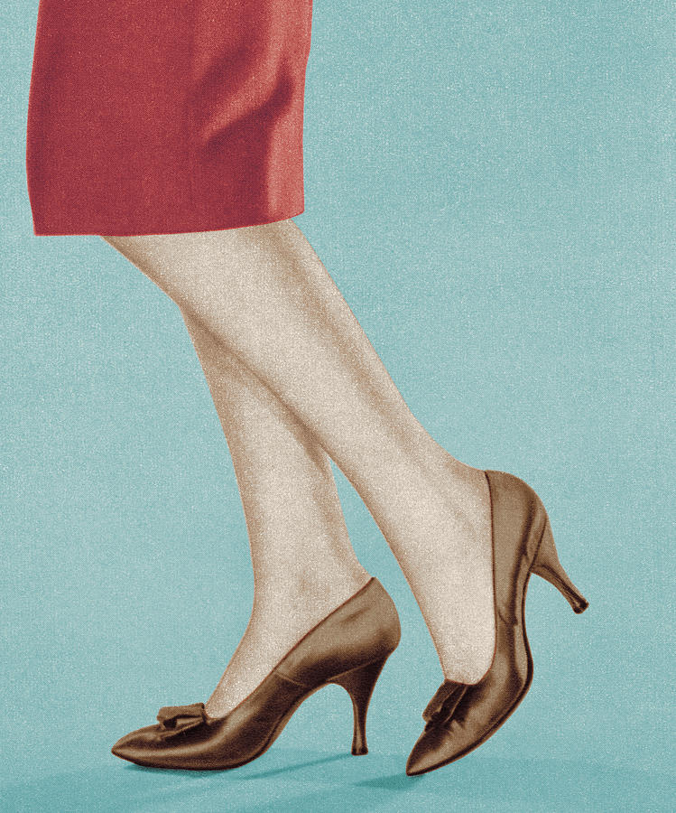 Vintage Drawing - Womens Legs #2 by CSA Images