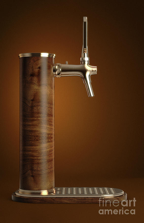 Wooden Beer Tap Isolated Digital Art