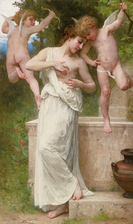 William Adolphe Bouguereau Painting - Wounds of love #2 by William-Adolphe Bouguereau