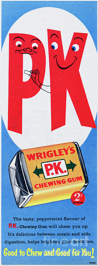Wrigleys P.k. Chewing Gum #2 Photograph by Picture Post