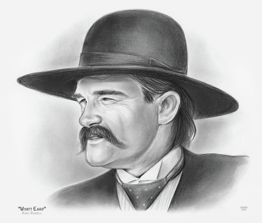 Cowboy Drawing - Wyatt Earp #2 by Greg Joens