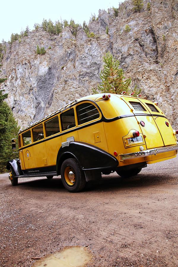Yellow Bus at Yellowstone National Park #2 Photograph by Susan Jensen