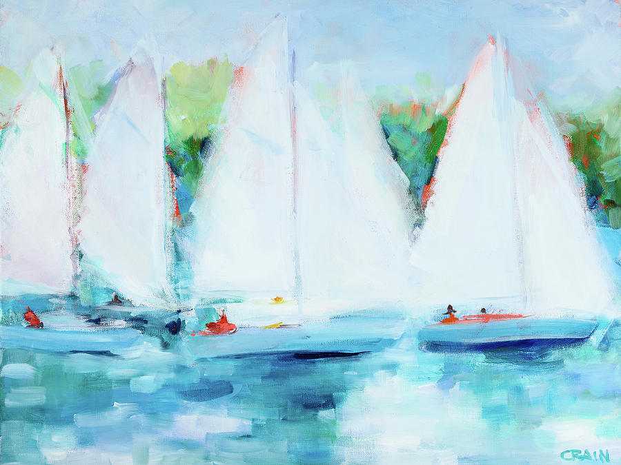 Youth Regatta #2 Painting by Curt Crain