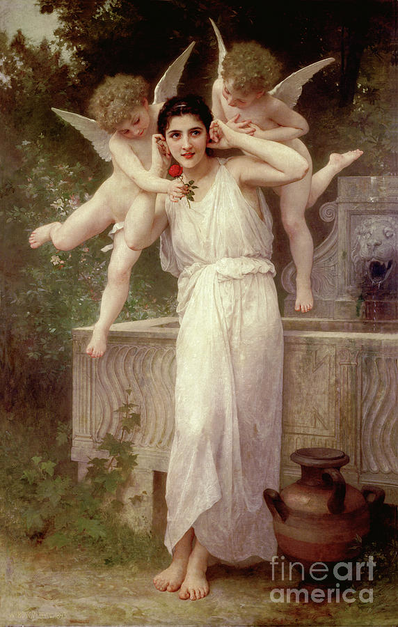 Youth by William-adolphe Bouguereau Painting by William-adolphe Bouguereau