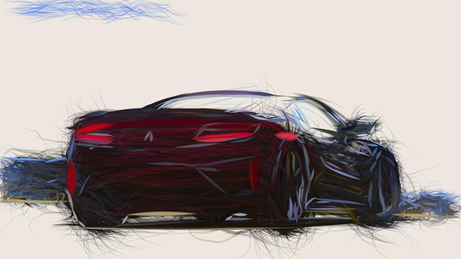 Acura NSX Draw #20 Digital Art by CarsToon Concept
