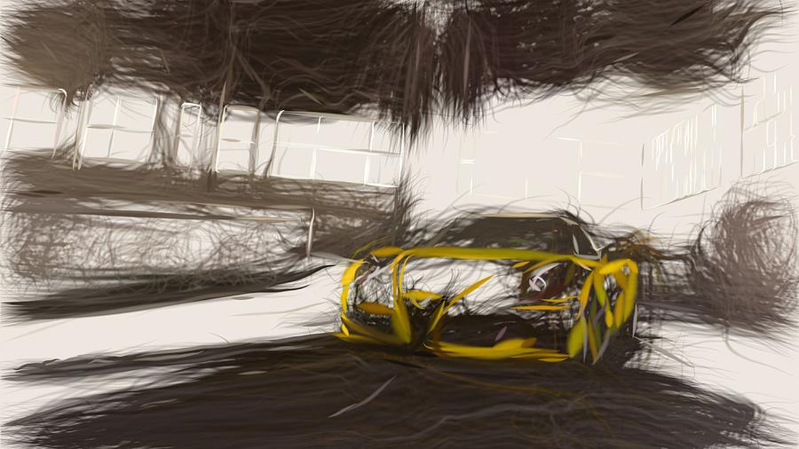 Alfa Romeo 4C Spider Drawing #21 Digital Art by CarsToon Concept